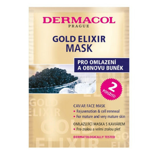 Dermacol Duo Set, Dermacol, Gold Elixir, Kaviarextrakt, Anti-Aging, Crememaske, Für das Gesicht, 2 stk, 8 g Regular