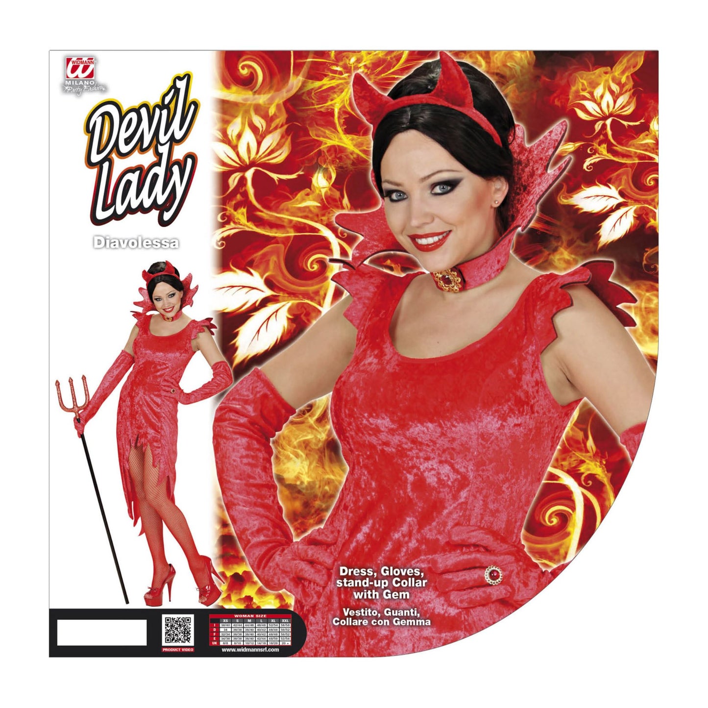 "DEVIL LADY" (Kleid, Handschuhe aus Samt, Halskette mit Edelstein) – Ansicht 3