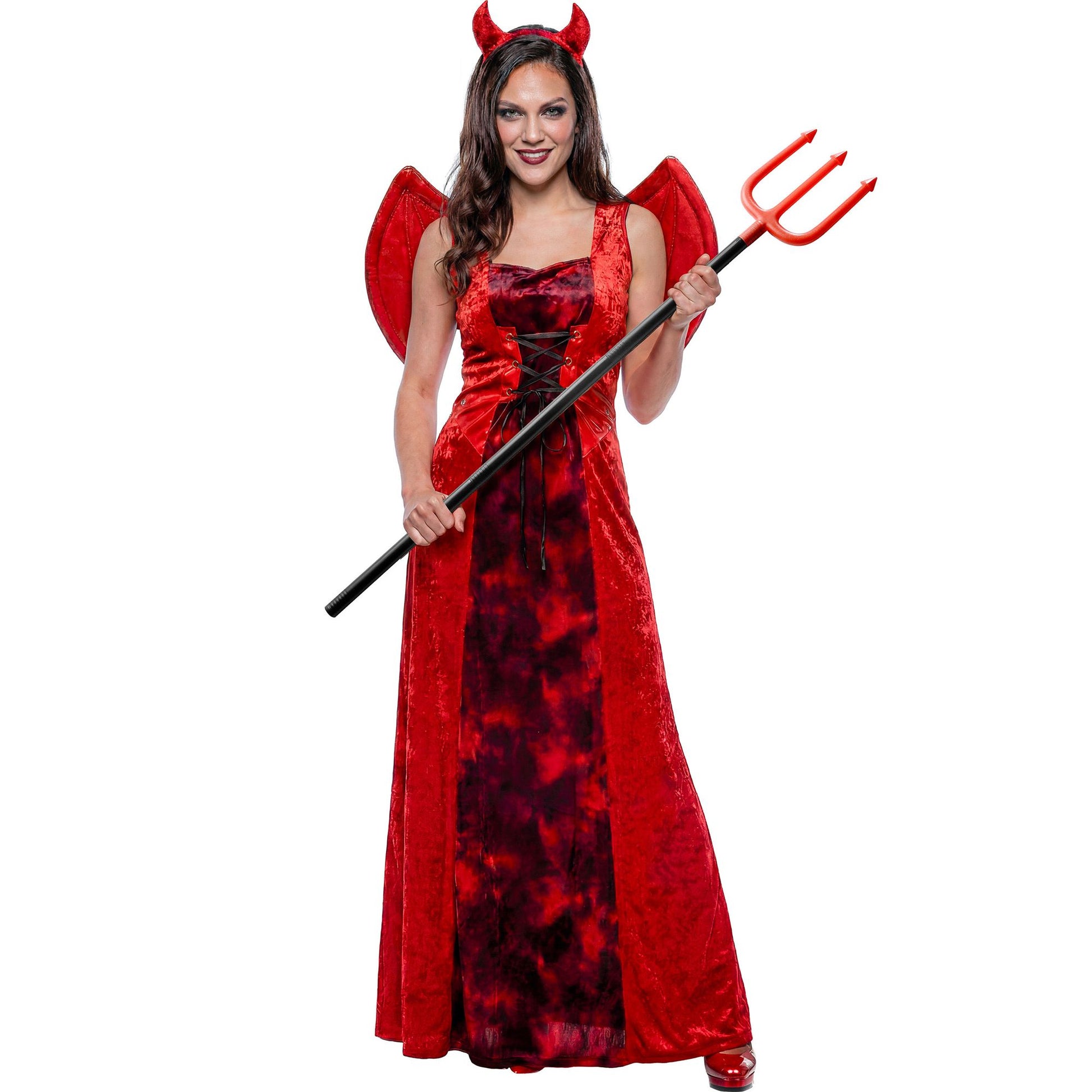 "DEVILICIOUS" (Kleid, Flügel, Hörner) – Vorderansicht