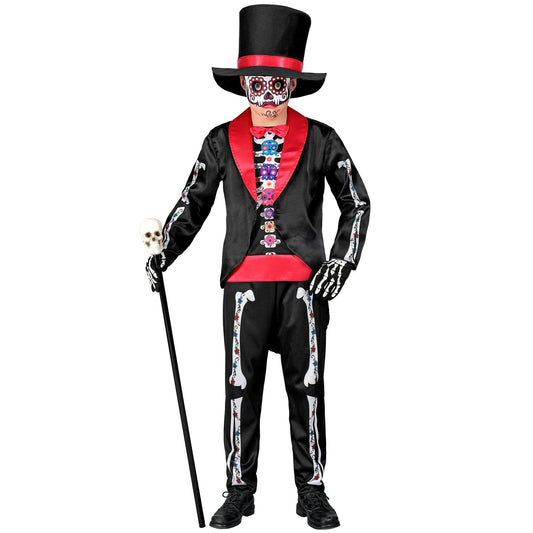 "DIA DE LOS MUERTOS" (Frack mit Hemd, Hose, Hut, Maske) – Vorderansicht