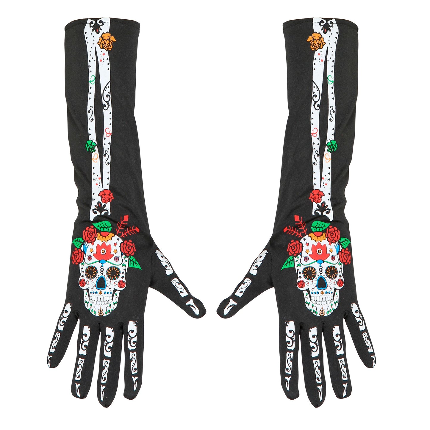 "DIA DE LOS MUERTOS HANDSCHUHE" 40 cm – Vorderansicht