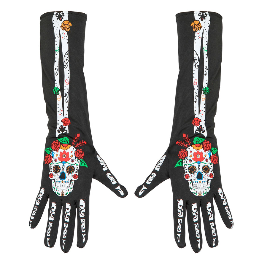 "DIA DE LOS MUERTOS HANDSCHUHE" 40 cm – Vorderansicht