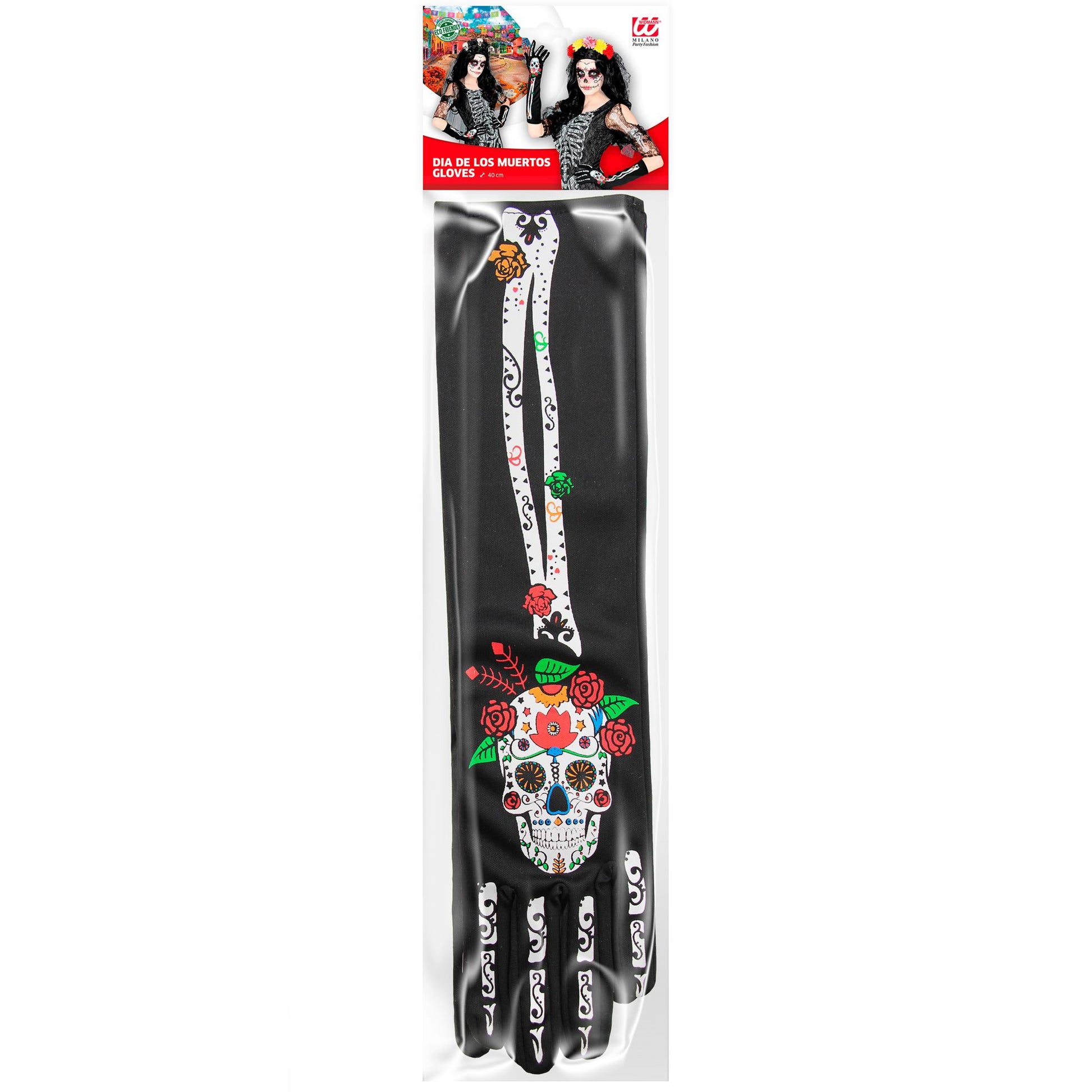 "DIA DE LOS MUERTOS HANDSCHUHE" 40 cm – Detailansicht