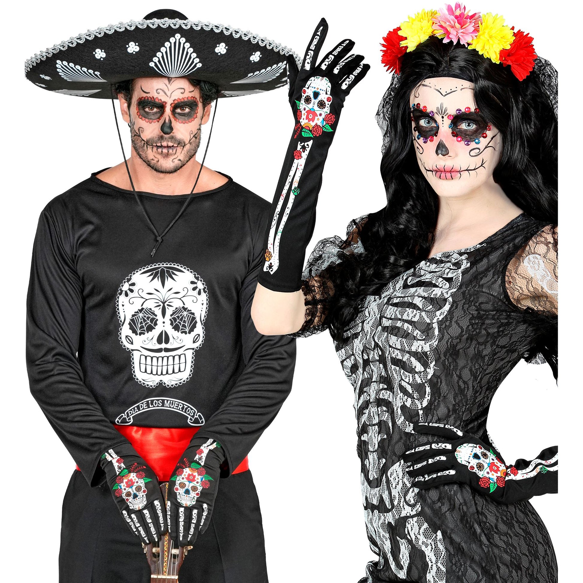 "DIA DE LOS MUERTOS HANDSCHUHE" 40 cm – Ansicht 3