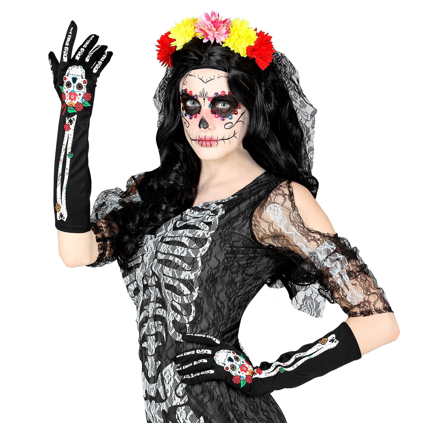 "DIA DE LOS MUERTOS HANDSCHUHE" 40 cm – Ansicht 4
