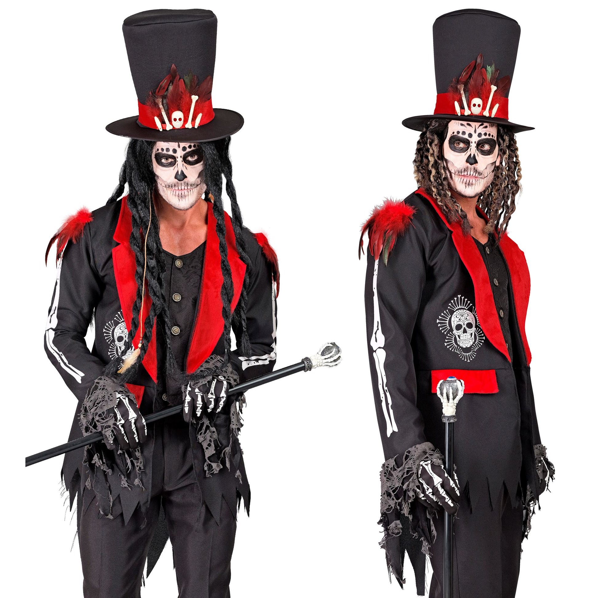 "DIA DE LOS MUERTOS" (Jacke mit Weste, Hut) – Vorderansicht