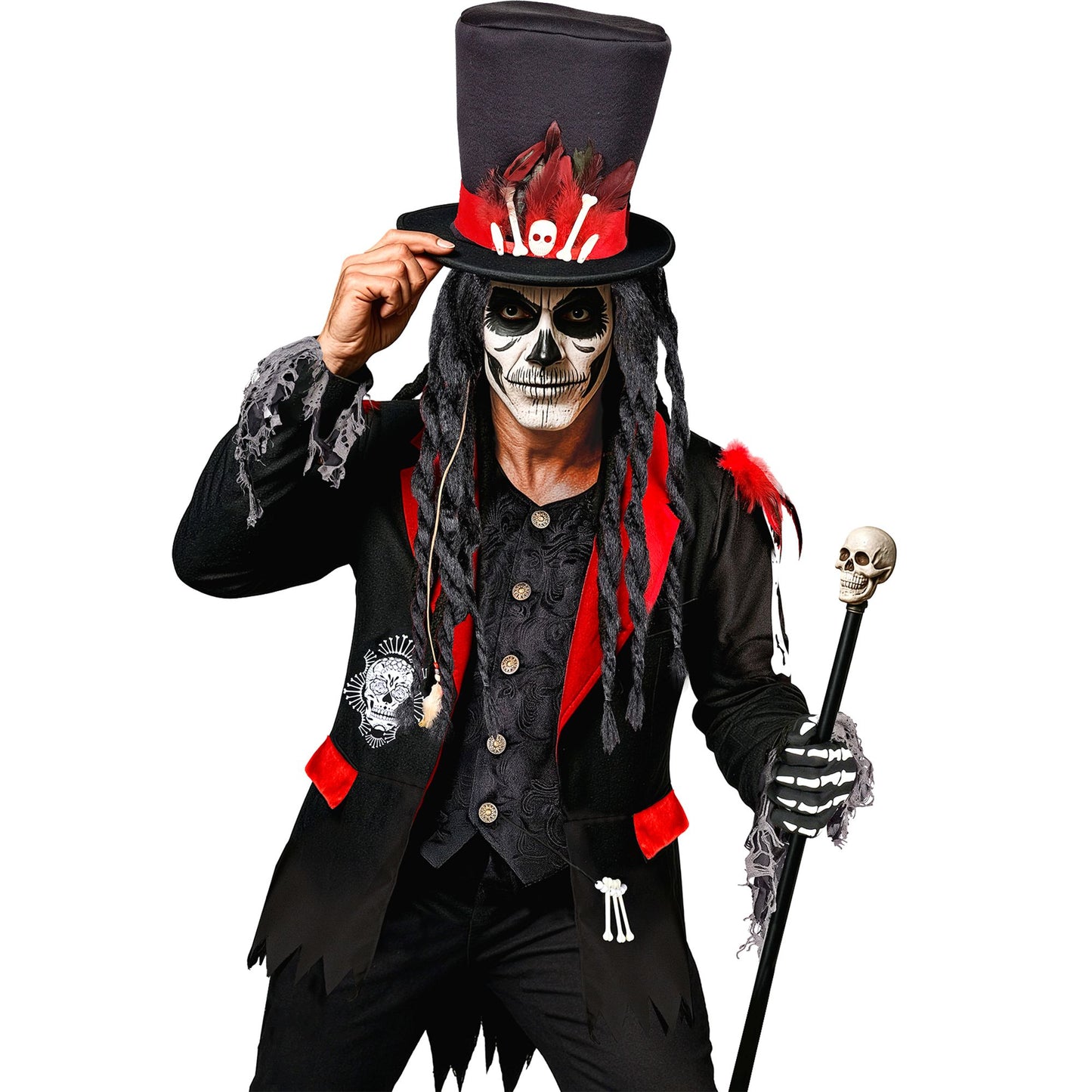 "DIA DE LOS MUERTOS" (Jacke mit Weste, Hut) – Detailansicht