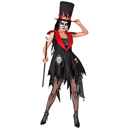 "DIA DE LOS MUERTOS" (Kleid, Hut) – Detailansicht