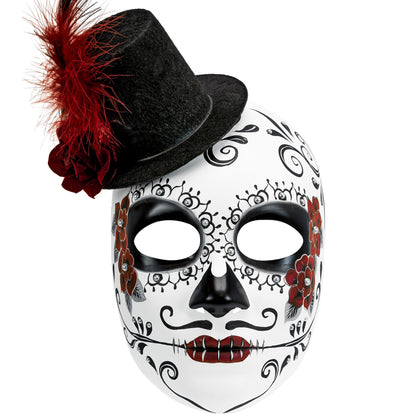 "DIA DE LOS MUERTOS MASKE MIT HUT" – Vorderansicht