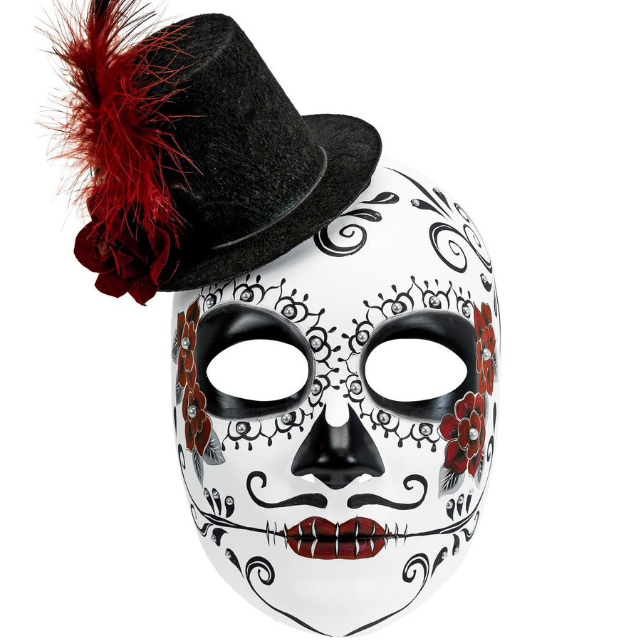 "DIA DE LOS MUERTOS MASKE MIT HUT" – Vorderansicht