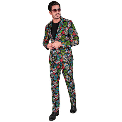 "DIA DE LOS MUERTOS PARTY FASHION ANZUG" (Jackett, Hose) – Vorderansicht