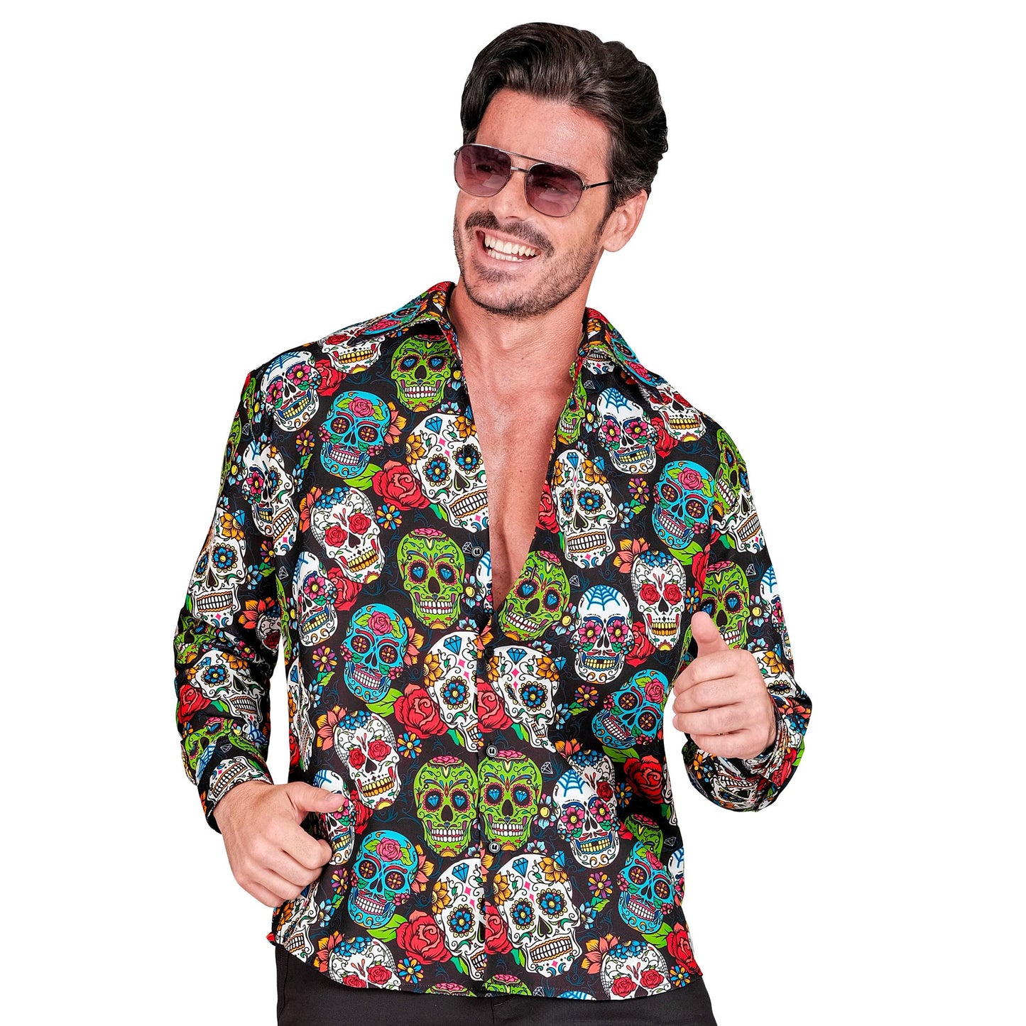 "DIA DE LOS MUERTOS PARTY FASHION HEMD" (Hemd) – Vorderansicht