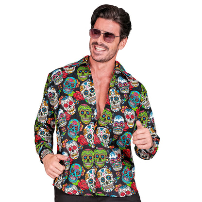 "DIA DE LOS MUERTOS PARTY FASHION HEMD" (Hemd) – Vorderansicht