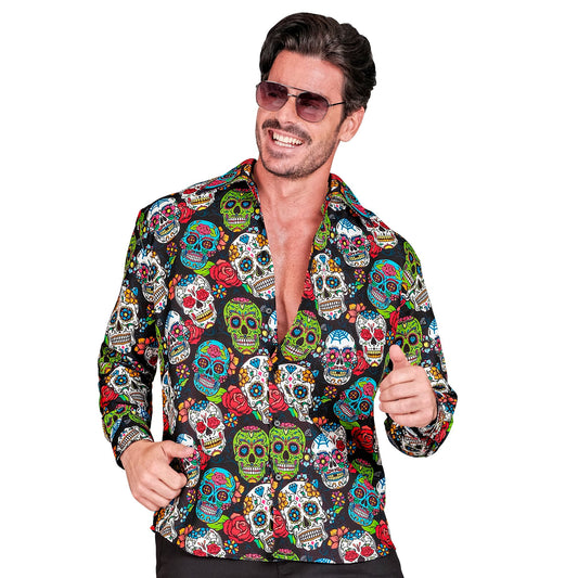 "DIA DE LOS MUERTOS PARTY FASHION HEMD" (Hemd) – Vorderansicht