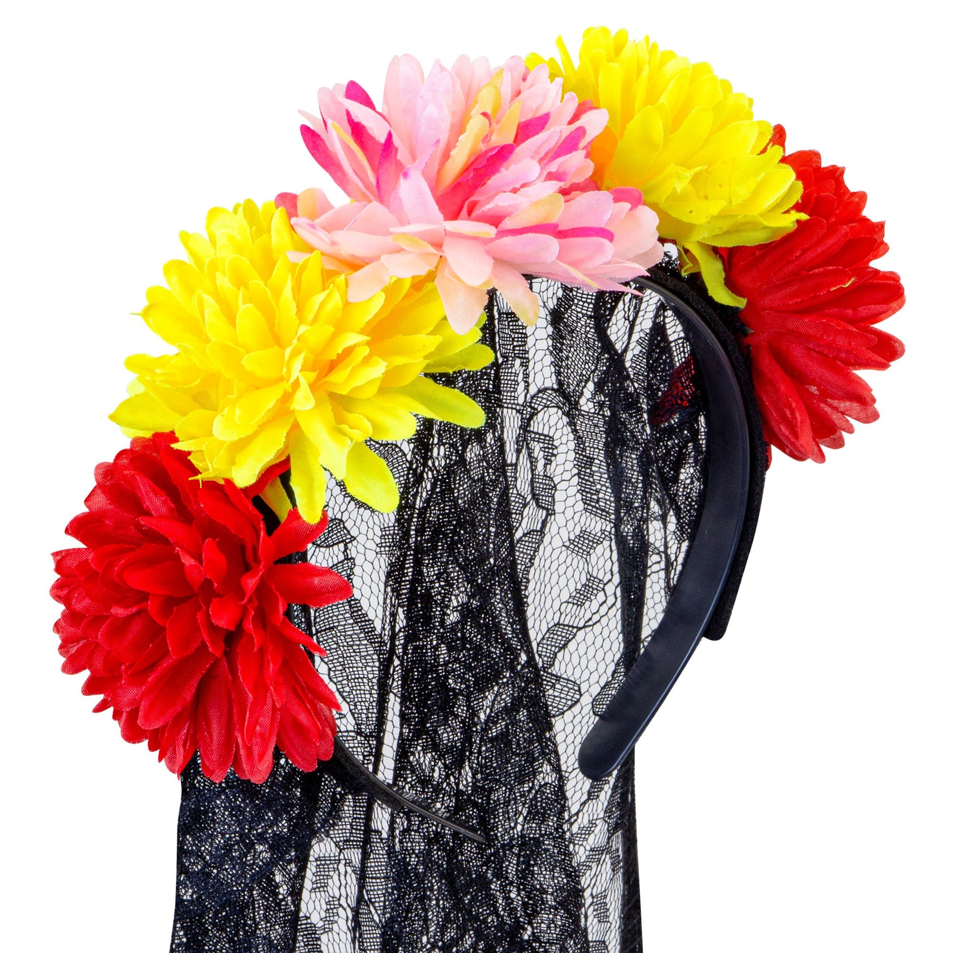 "DIA DE LOS MUERTOS SCHLEIER MIT BLUMEN" – Vorderansicht
