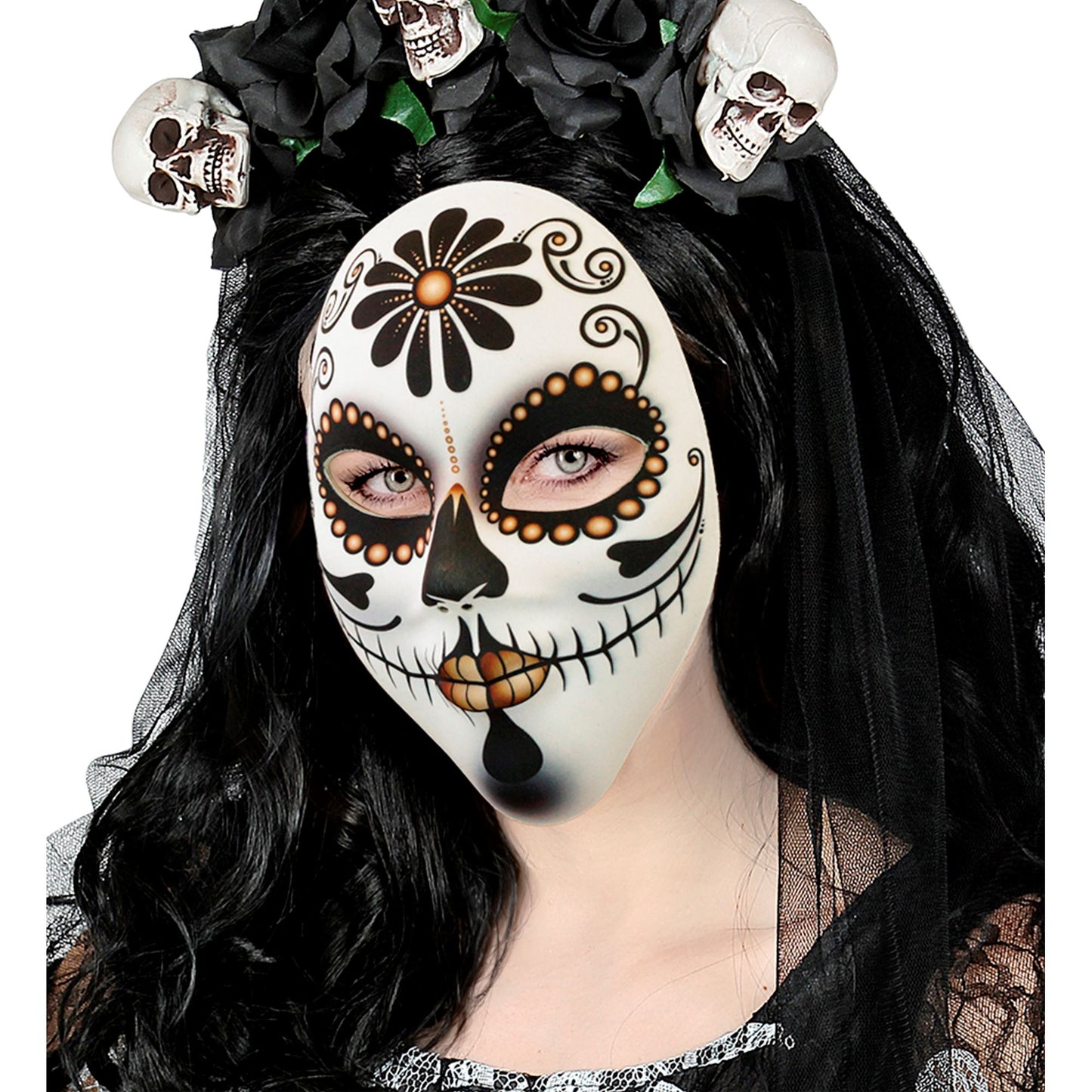 "DIA DE LOS MUERTOS SEÑORA MASKE AUS STOFF" – Ansicht 4