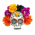 "DIA DE LOS MUERTOS TOTENKOPFMASKE MIT FARBIGEN BLUMEN" – Vorderansicht