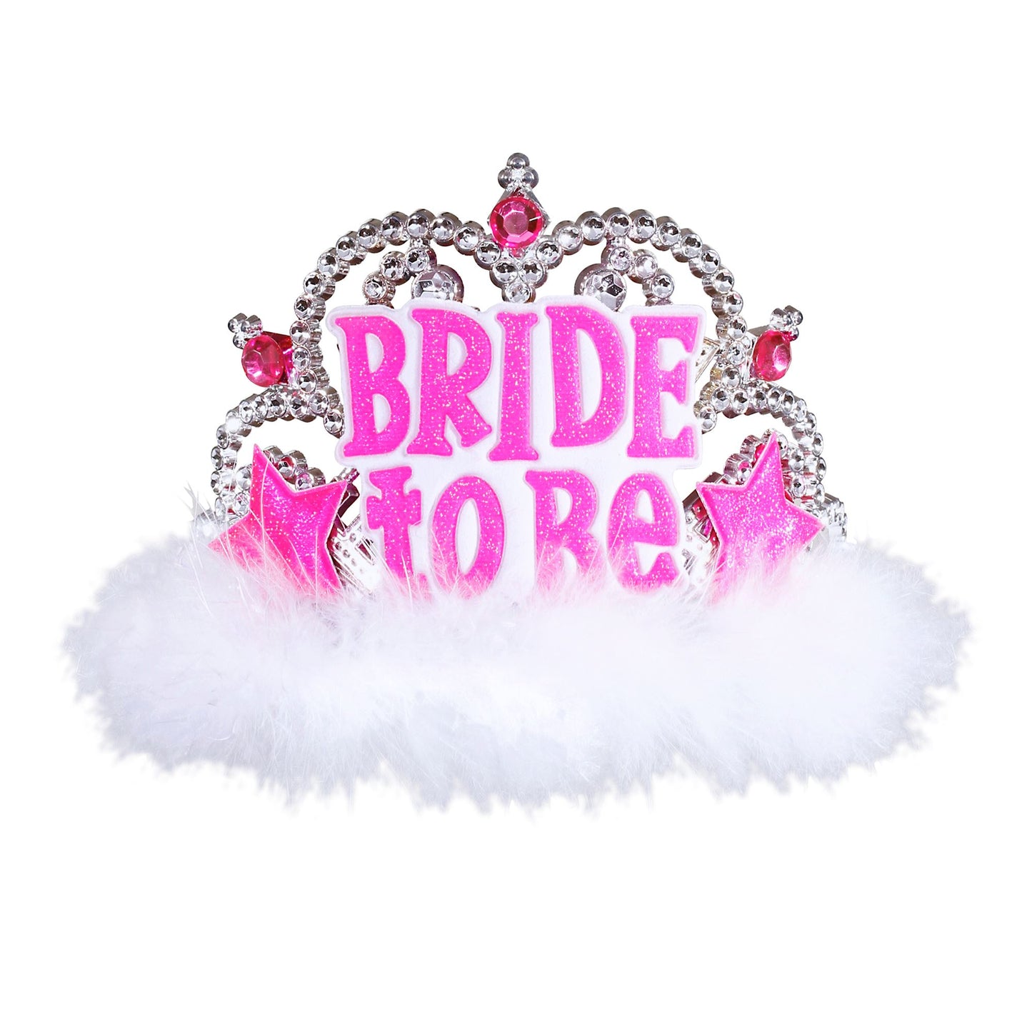 "DIADEM BRIDE TO BE MIT JUWELEN UND MARABOU" – Vorderansicht
