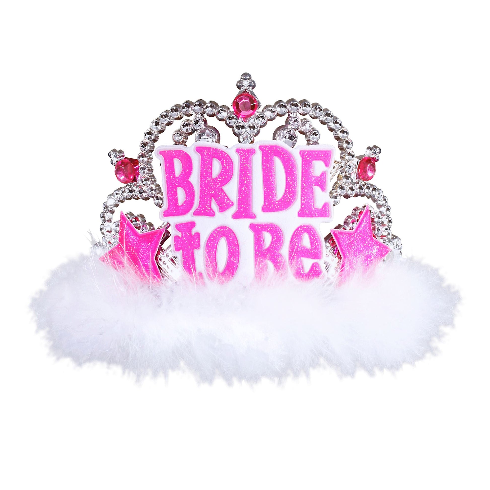 "DIADEM BRIDE TO BE MIT JUWELEN UND MARABOU" – Vorderansicht
