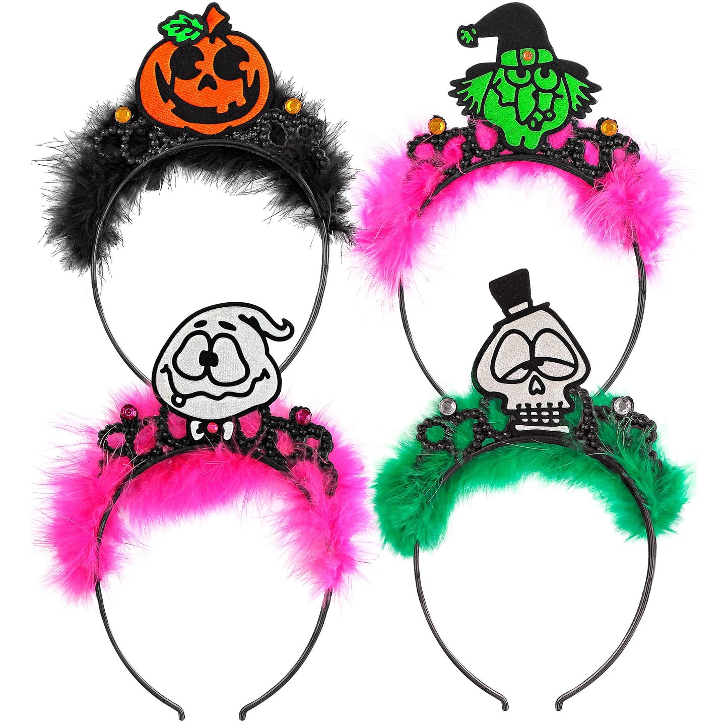 "DIADEM HALLOWEEN" in 4 Modellen sort – Vorderansicht
