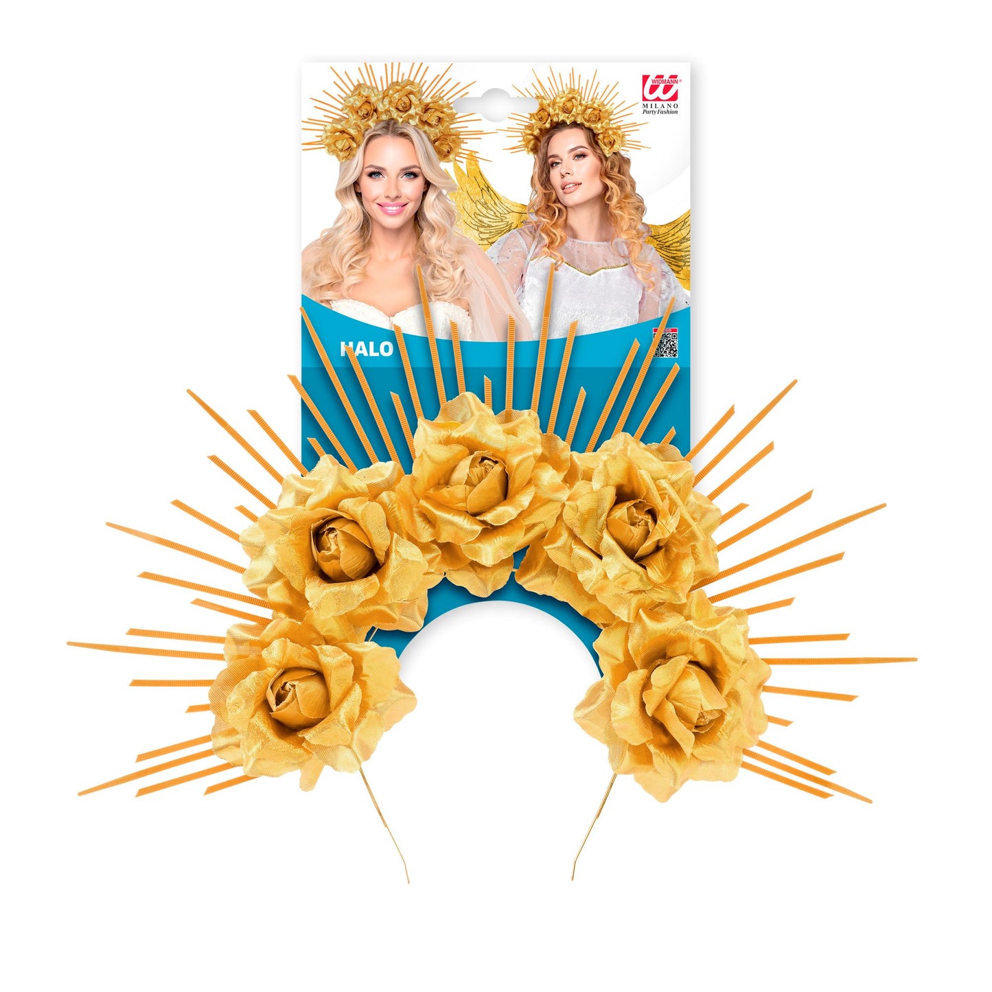 "DIADEM HALO MIT GOLDENEN ROSEN" – Detailansicht