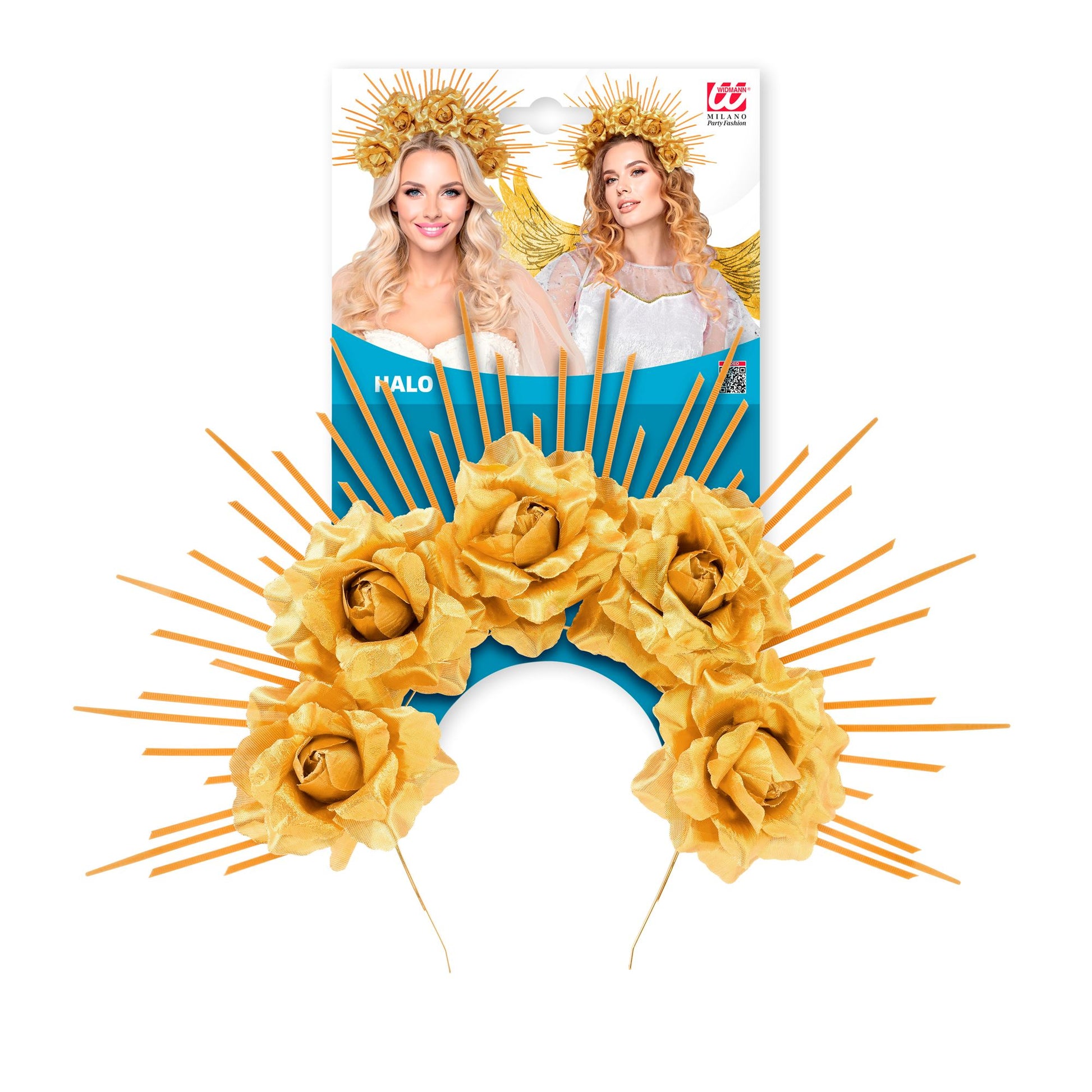"DIADEM HALO MIT GOLDENEN ROSEN" – Detailansicht
