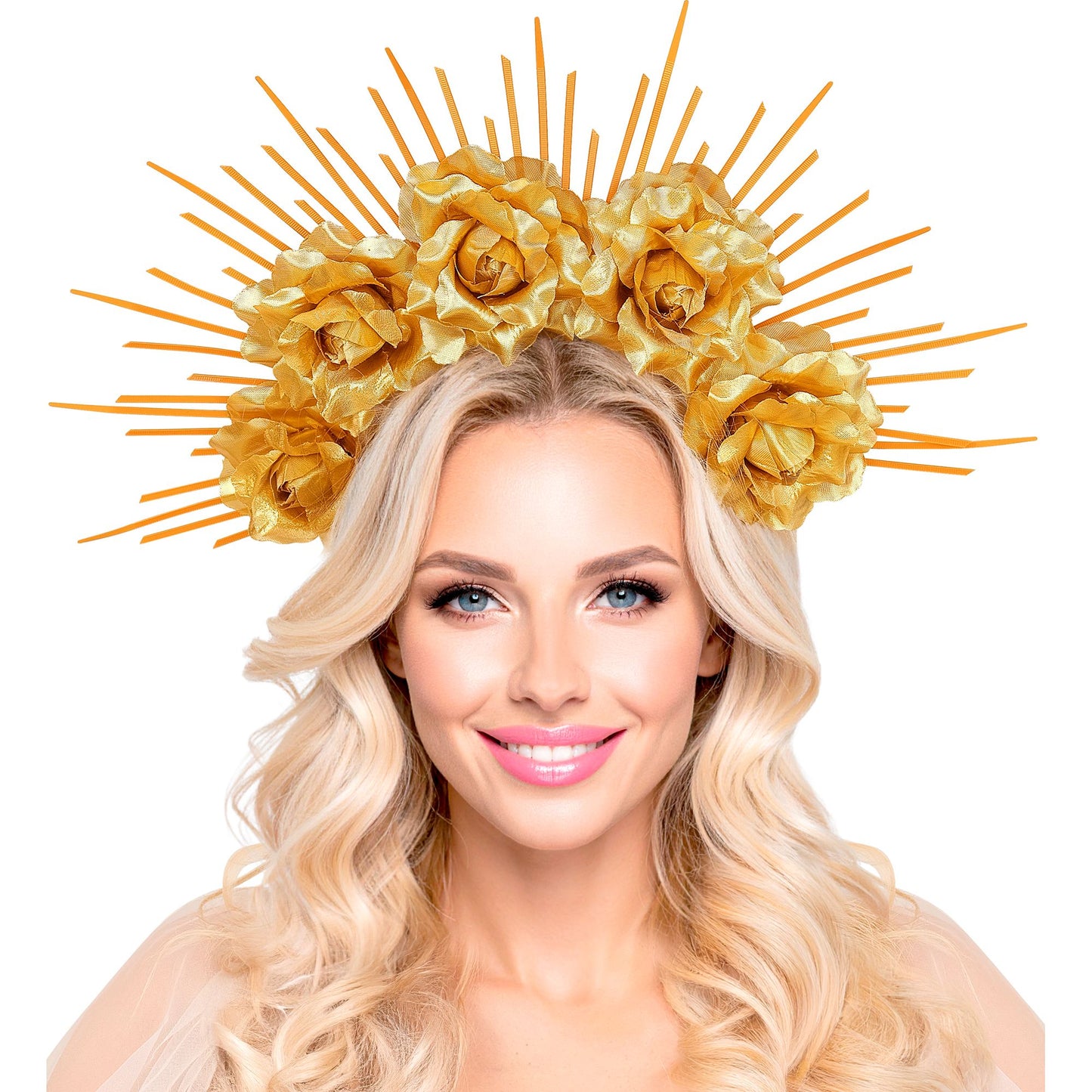 "DIADEM HALO MIT GOLDENEN ROSEN" – Ansicht 4