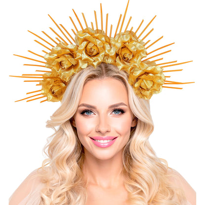 "DIADEM HALO MIT GOLDENEN ROSEN" – Ansicht 4