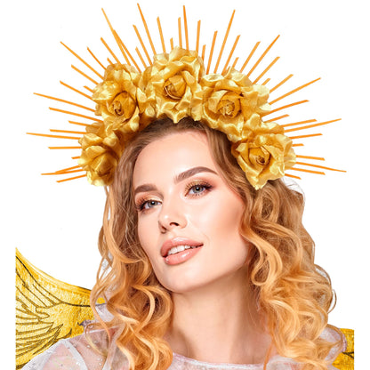 "DIADEM HALO MIT GOLDENEN ROSEN" – Ansicht 5