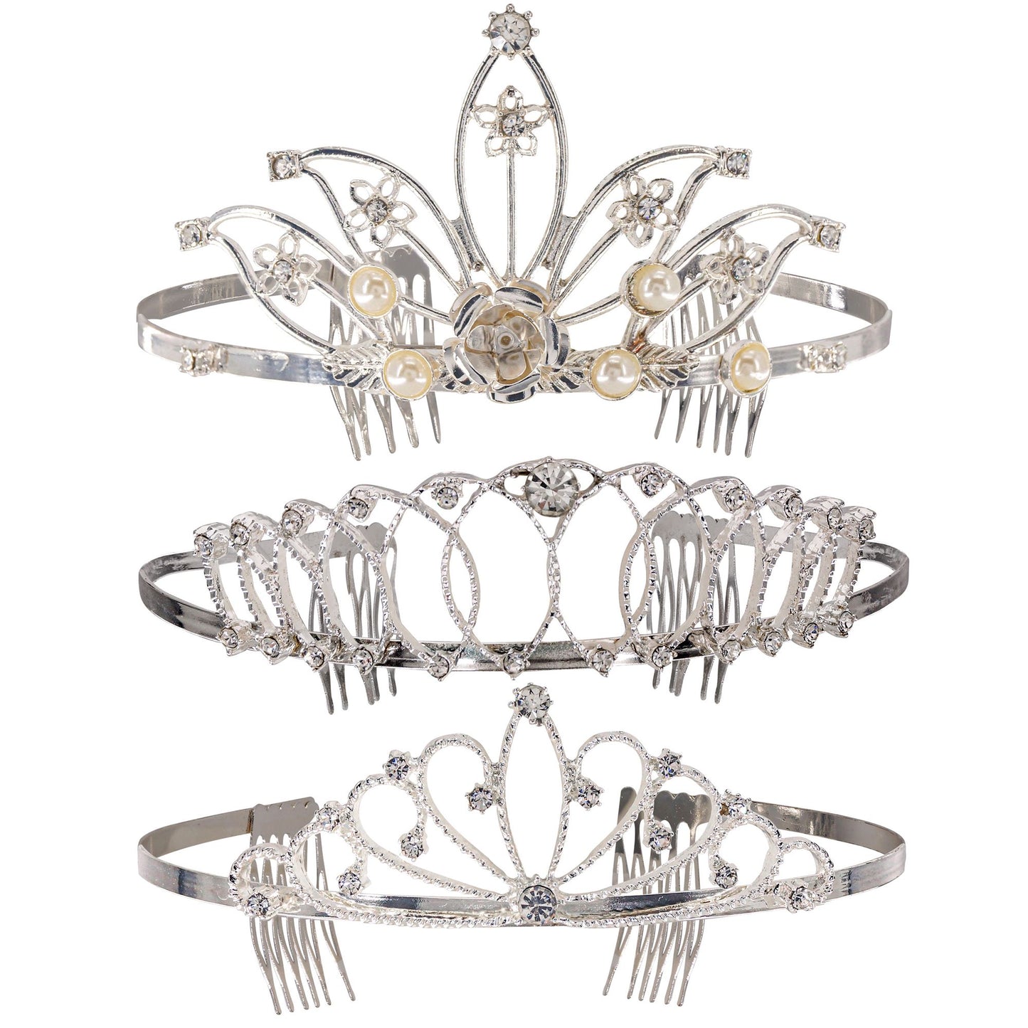 "DIADEM MIT STRASS" sort. in 3 Modellen – Vorderansicht