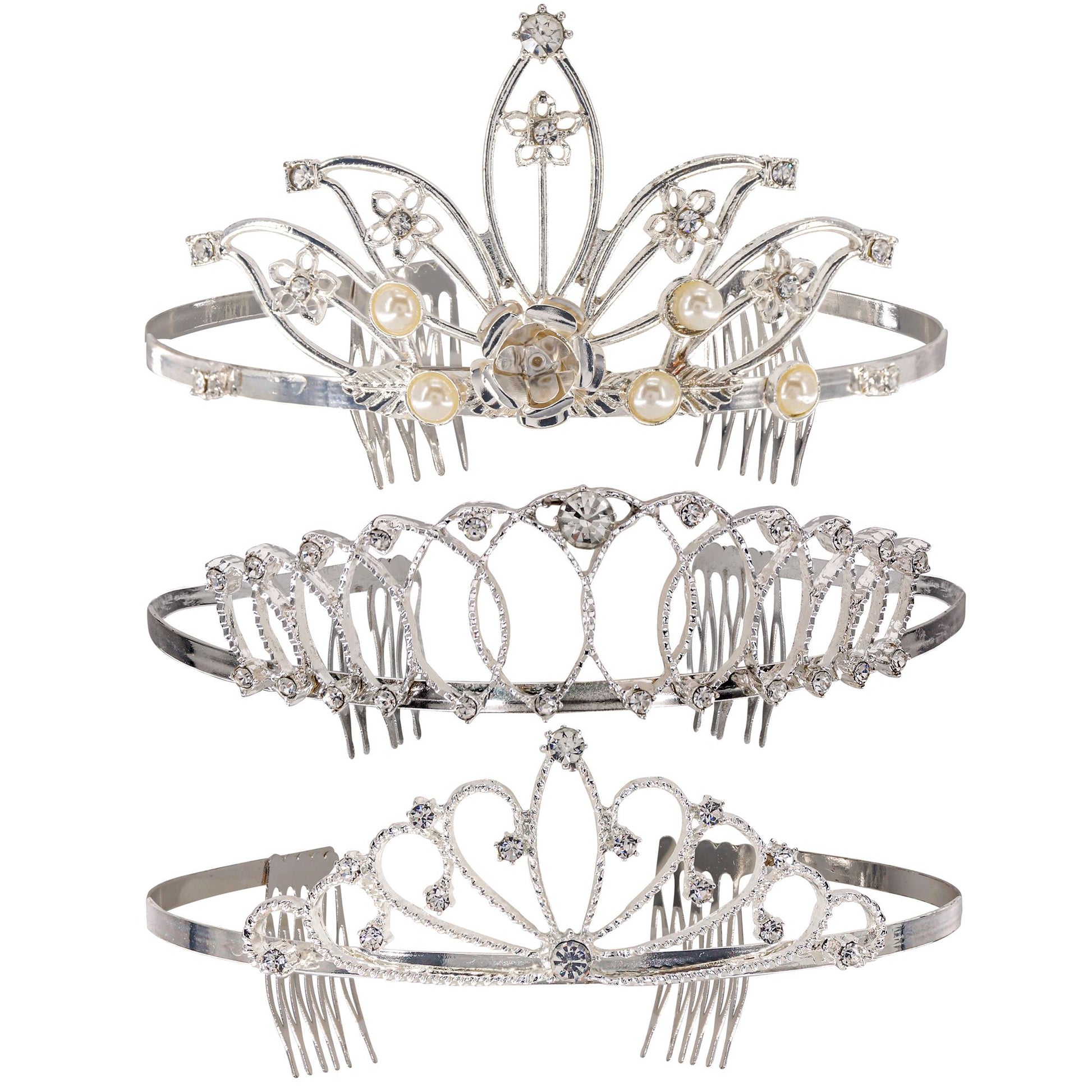"DIADEM MIT STRASS" sort. in 3 Modellen – Vorderansicht