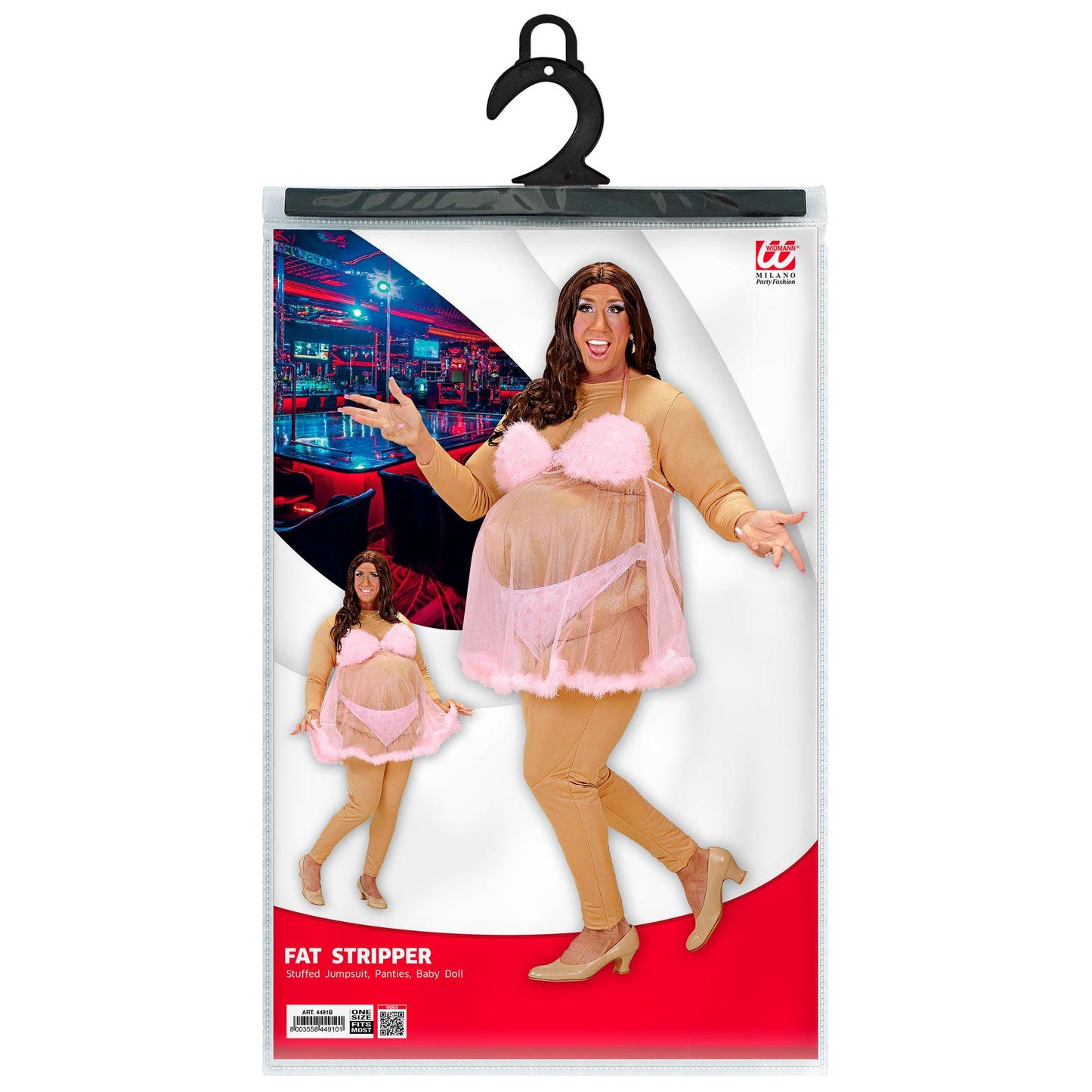 "DICKE STRIPTEASETÄNZERIN" (gepolsterstes Kostüm, Slip, Babydoll) – Ansicht 3