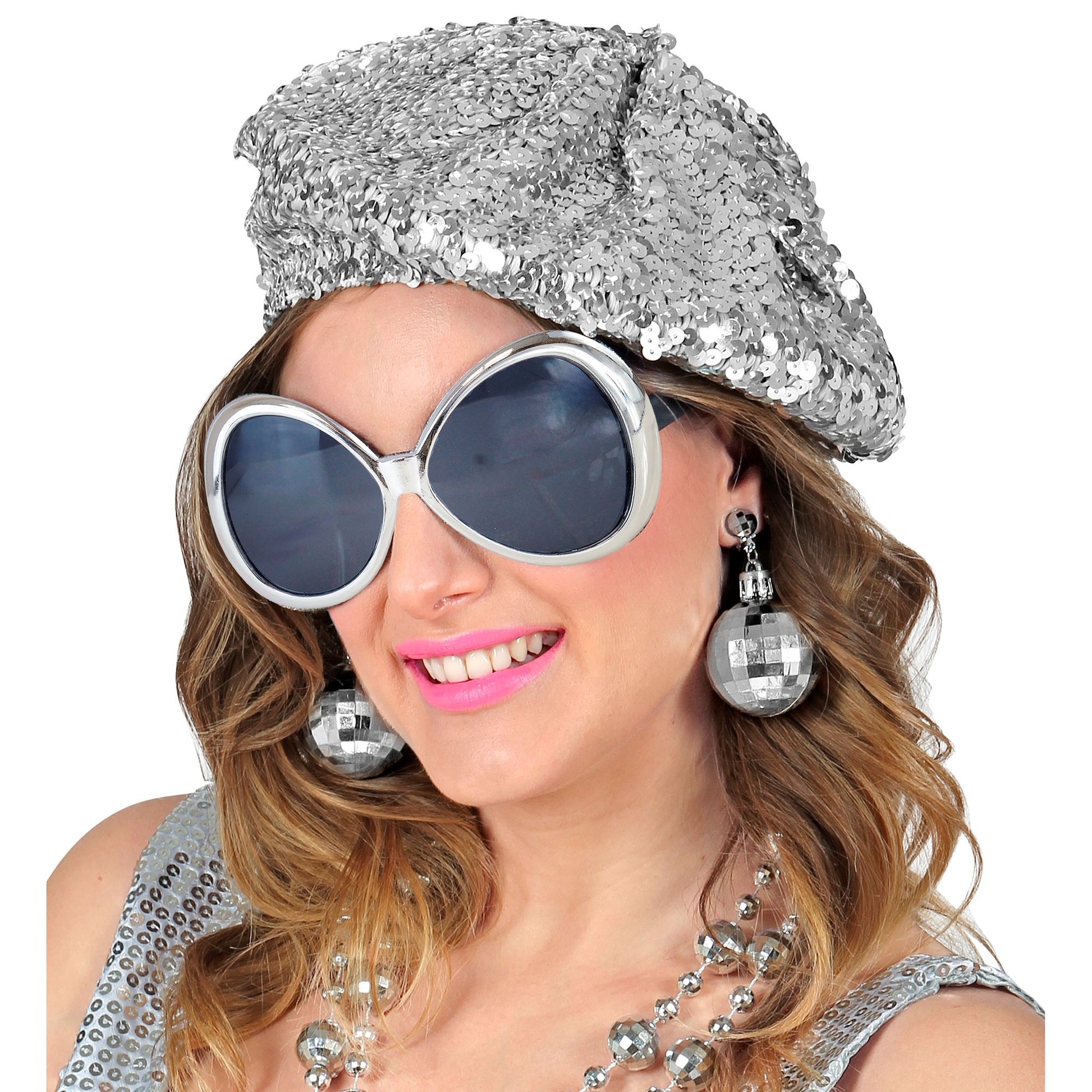 "DISCO BABE" (Paillettenmütze, brille, Discokugel Ohrringe) – Ansicht 3