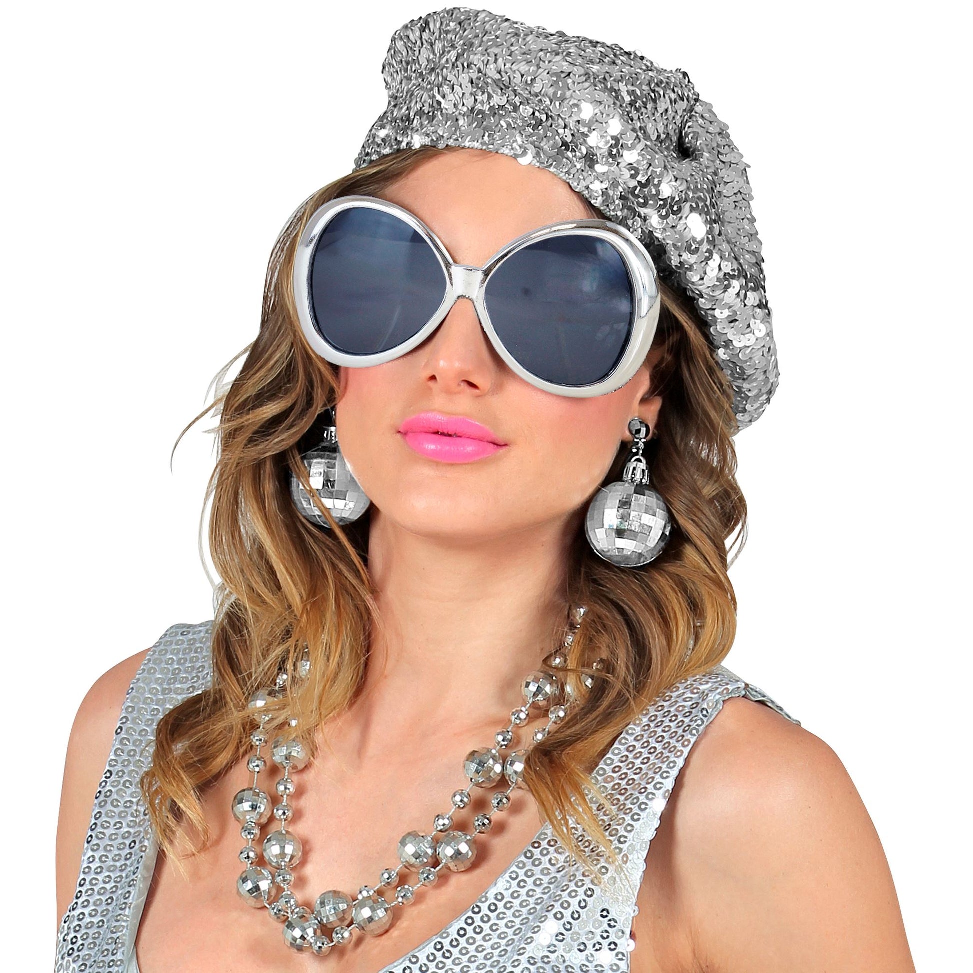 "DISCO BABE" (Paillettenmütze, brille, Discokugel Ohrringe) – Ansicht 4