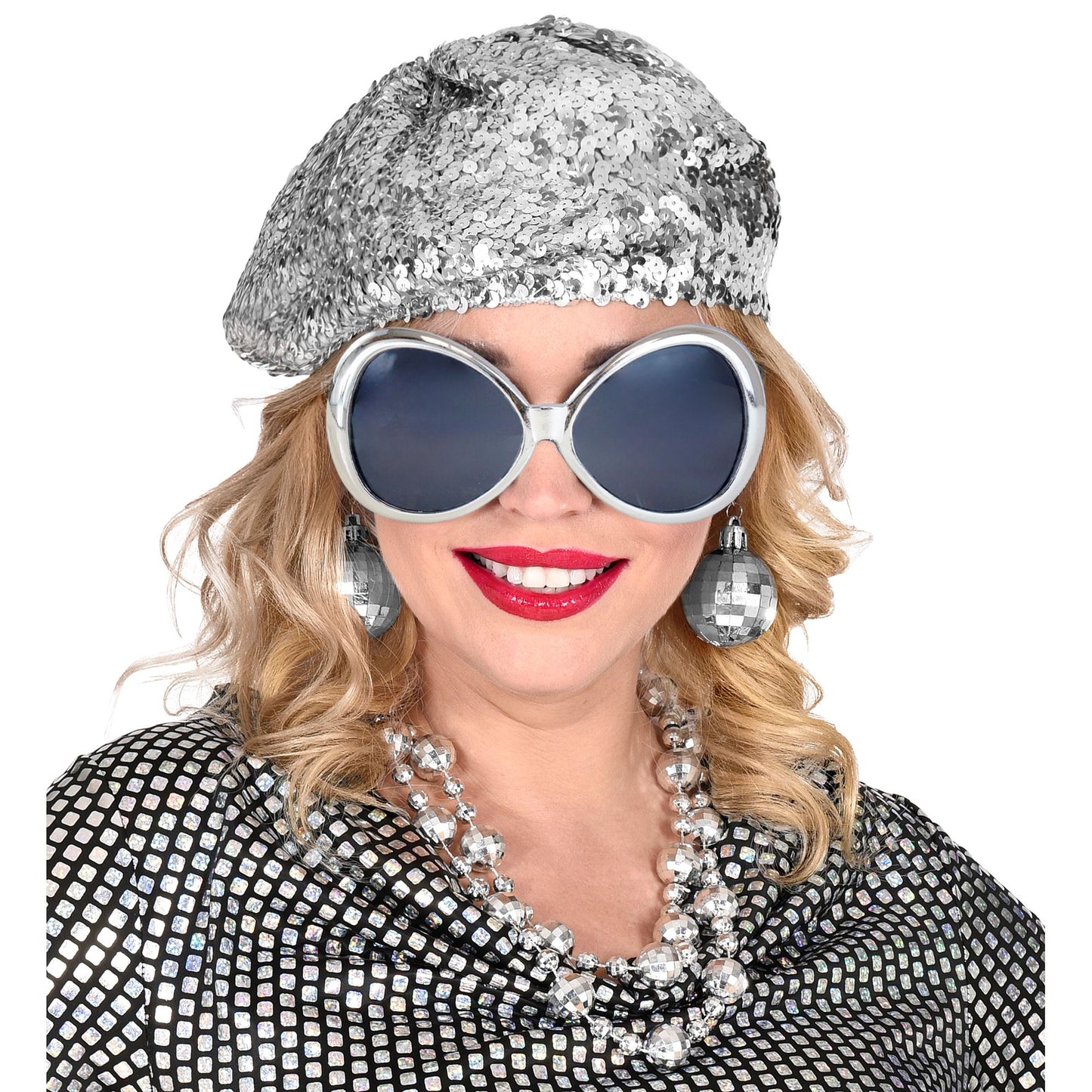 "DISCO BABE" (Paillettenmütze, brille, Discokugel Ohrringe) – Ansicht 5