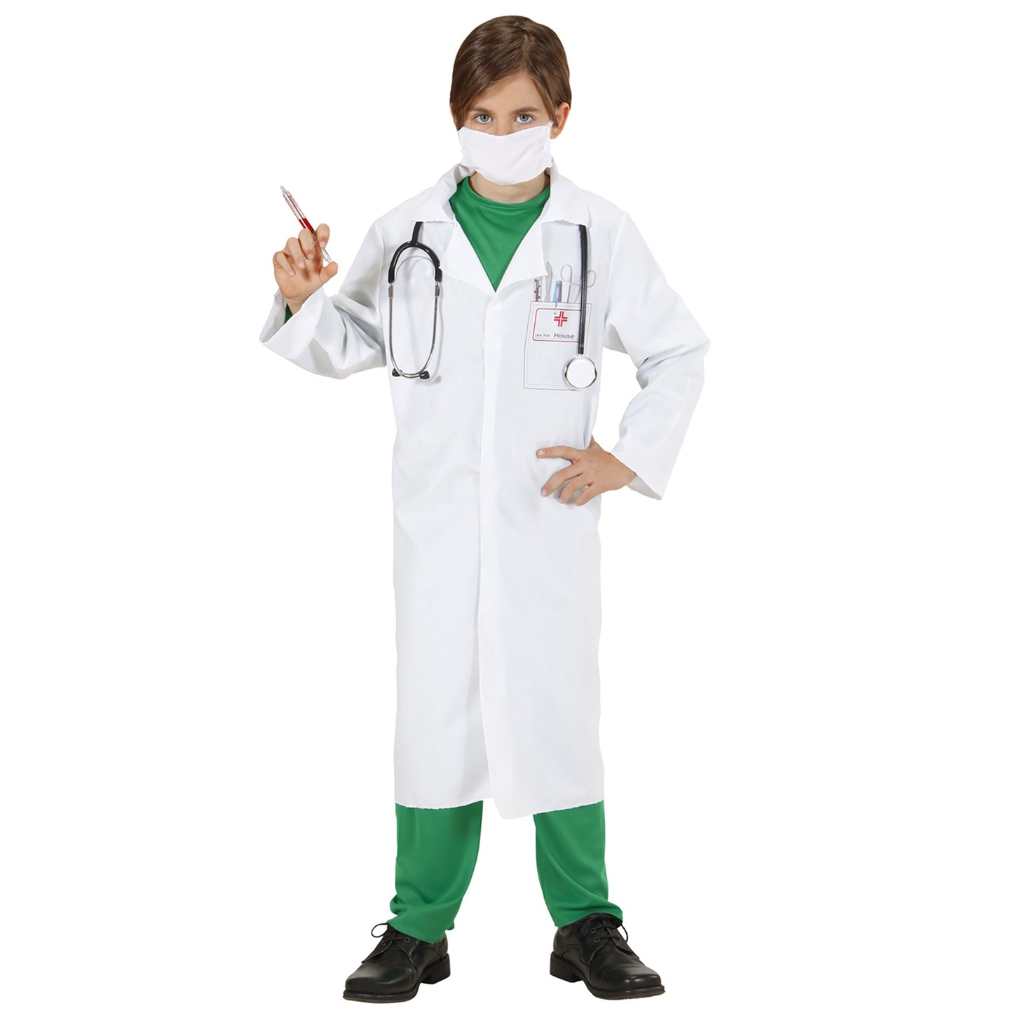 "DOKTOR" (Arztkittel, Mundschutz) – Detailansicht