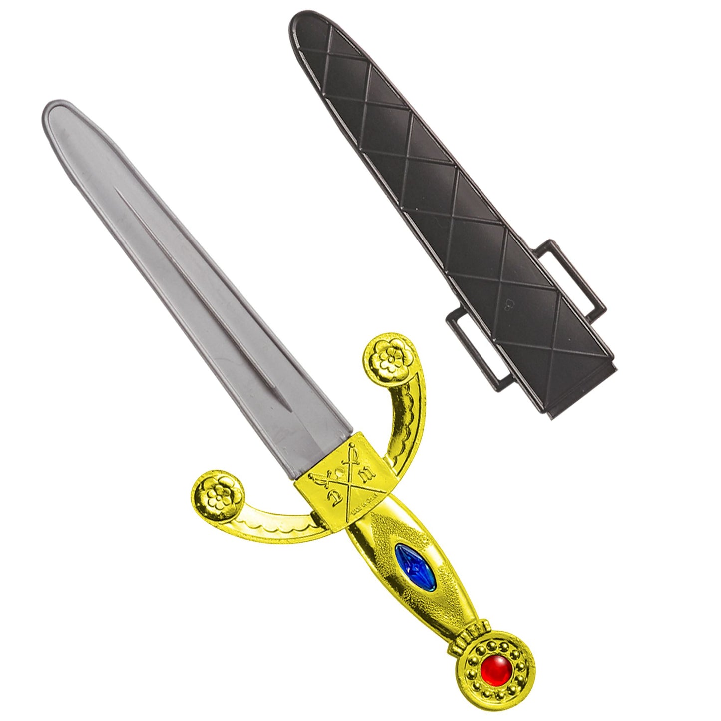 "DOLCH MIT JUWELEN UND SCHEIDE" 24 cm – Vorderansicht