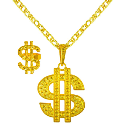 "DOLLAR SET" (Kette & Ring) – Vorderansicht