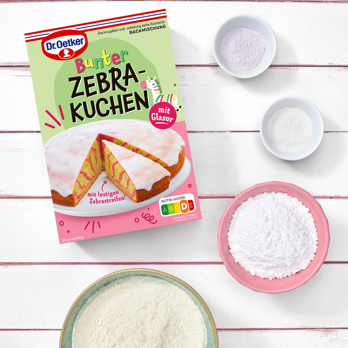 Dr Oetker Dr. Oetker Backmischung Bunter Zebrakuchen 175 g Backmischung