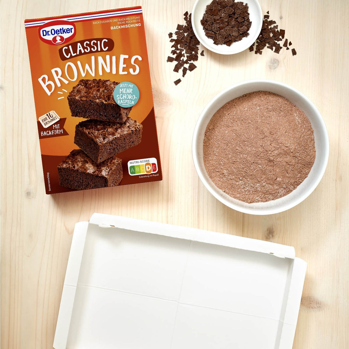 Dr Oetker Classic Brownies Backmischung mit Backform 175 g