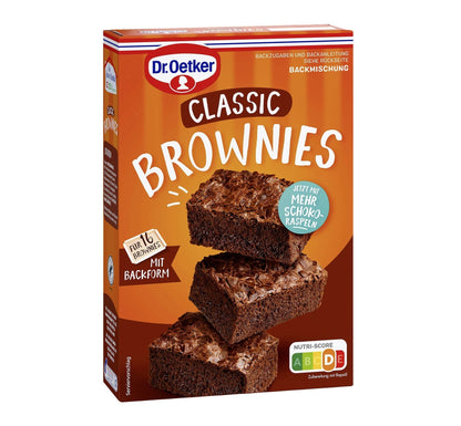 Dr Oetker Classic Brownies Backmischung mit Backform 175 g