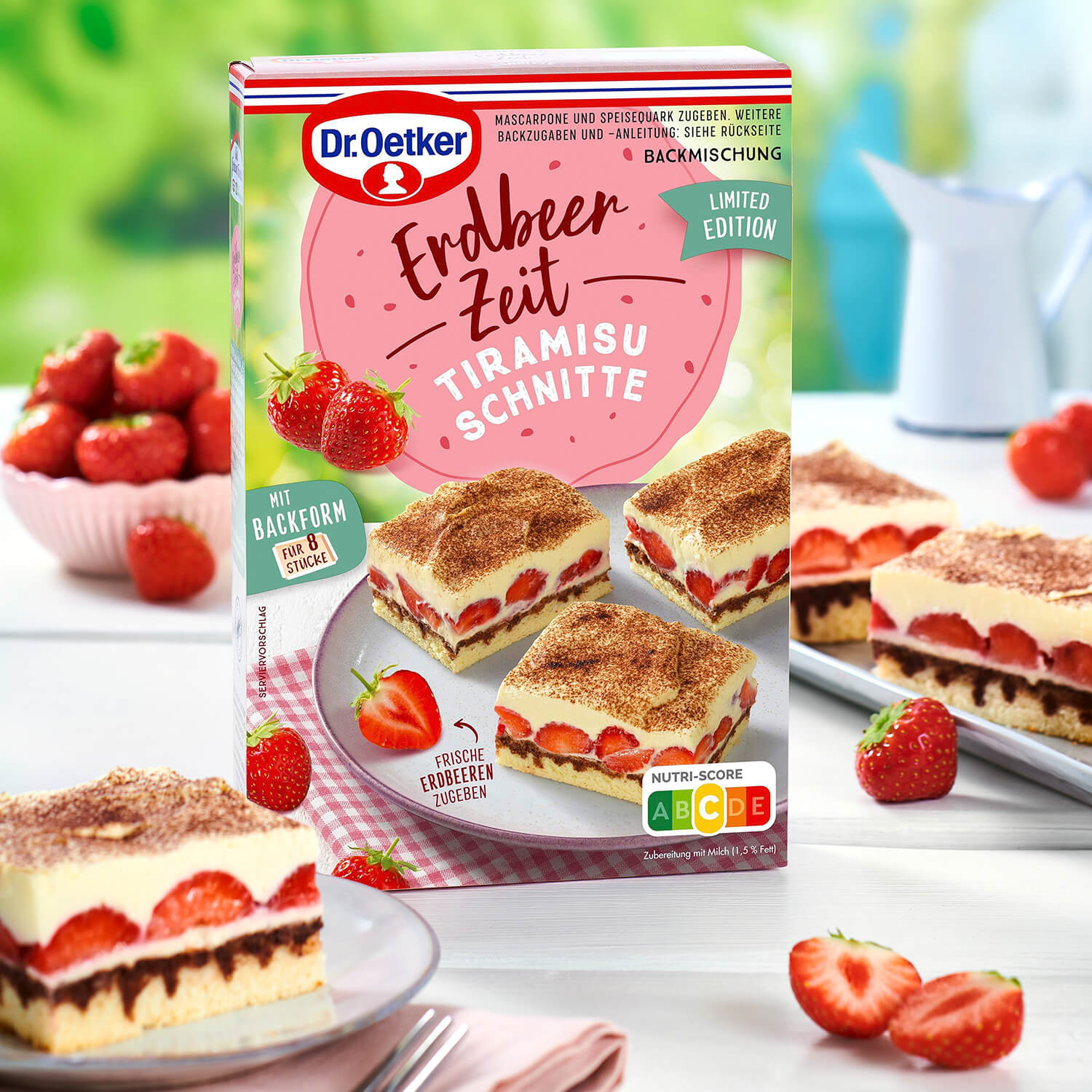 Dr Oetker Backmischung Erdbeer Zeit Tiramisu Schnitte – Rückansicht
