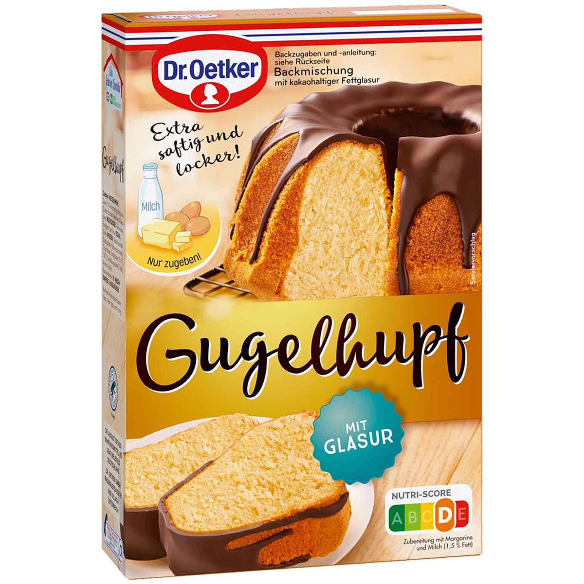 Dr Oetker Gugelhupf Backmischung 525 g mit kakaohaltiger Fettglasur