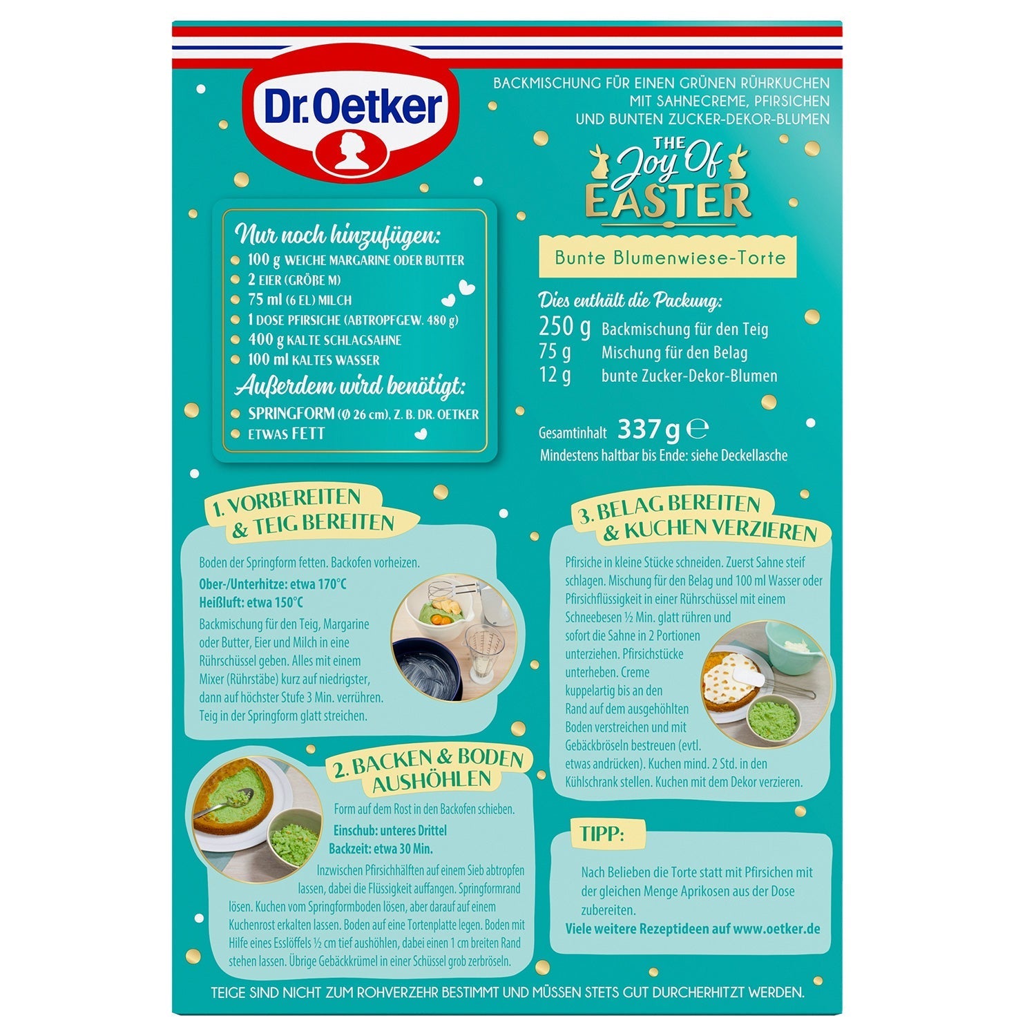 Dr Oetker Easter bunte Blumenwiese Torte Backmischung – Detailansicht