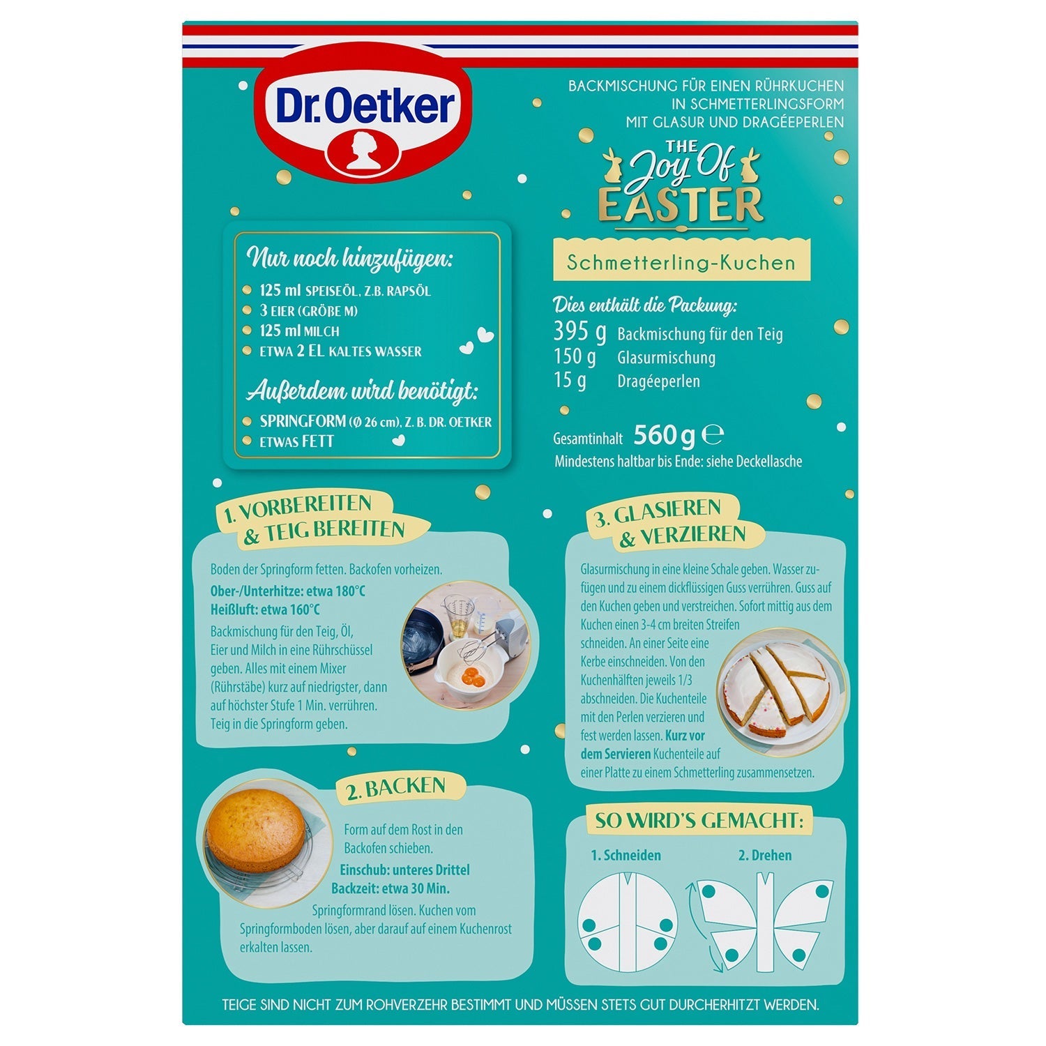 Dr Oetker Easter Schmetterling Kuchen Backmischung Schweizer Online Shop – Detailansicht