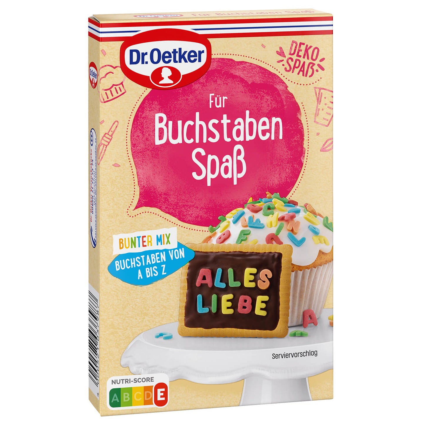 Dr Oetker Dr. Oetker Für Buchstaben Spass Bunter Mix Kuchendeko essbare Buchstaben – Produktansicht