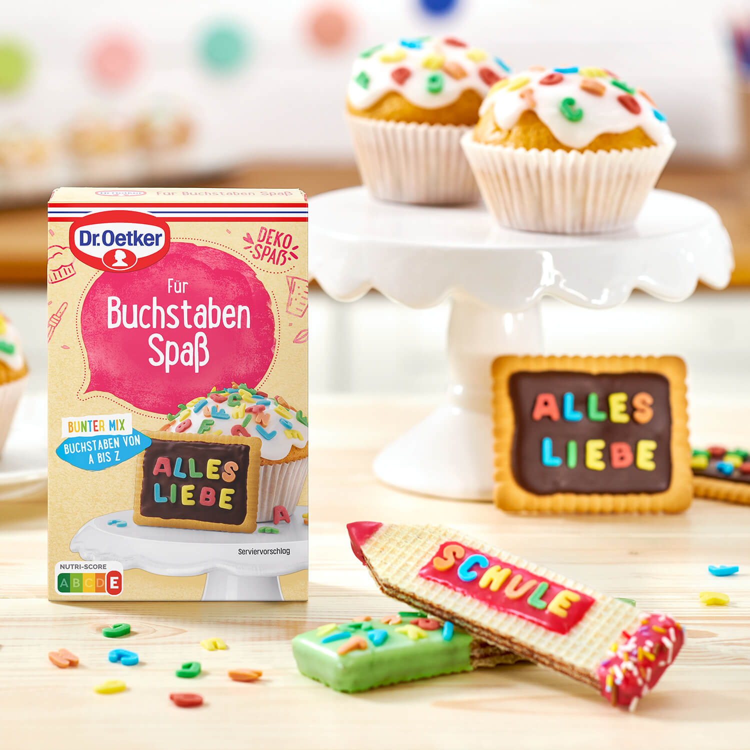 Dr Oetker Dr. Oetker Für Buchstaben Spass Bunter Mix Kuchendeko essbare Buchstaben – Rückansicht