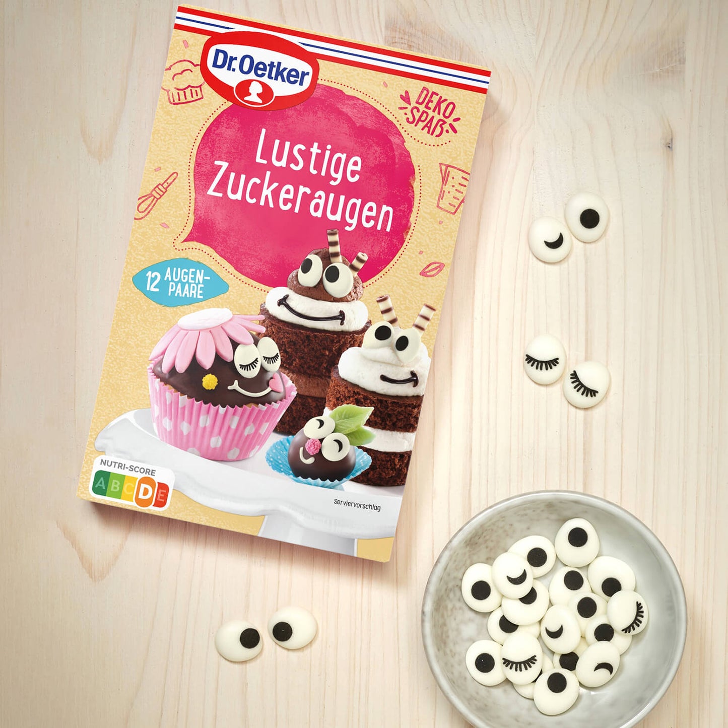Dr Oetker Dr. Oetker Zuckeraugen 12 Paare essbare Kuchendeko – Verpackung