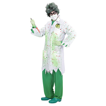 "DR. TOXIC" (Kittel, Mundschutz, Latexhandschuhe) – Detailansicht