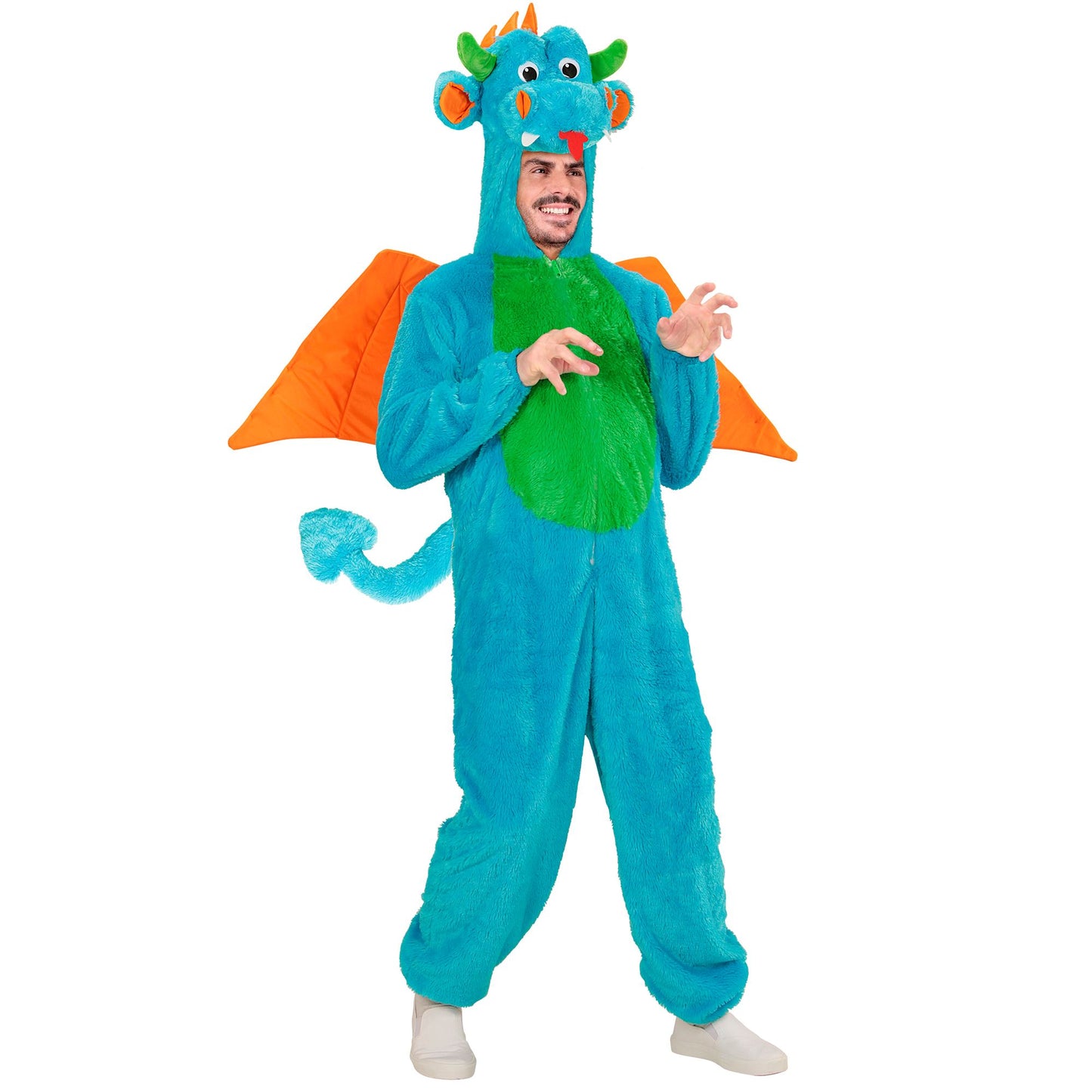 "DRACHEN SOFT PLÜSCHKOSTÜM" (Overall mit Kapuze und Maske) – Detailansicht